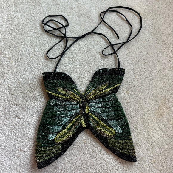 cult gaia Tops - Cult Gaia x Bratz beaded butterfly top size XS
